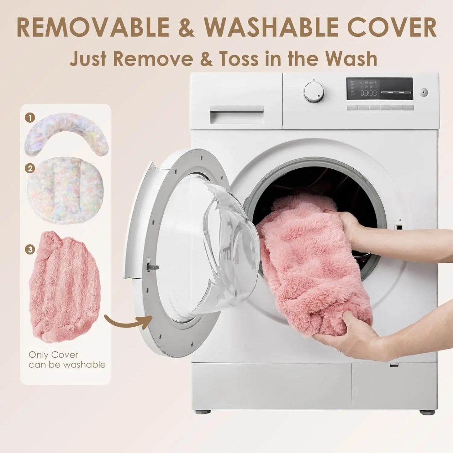 Pink Faux Fur Pet Sofa, Washable Removable Cover