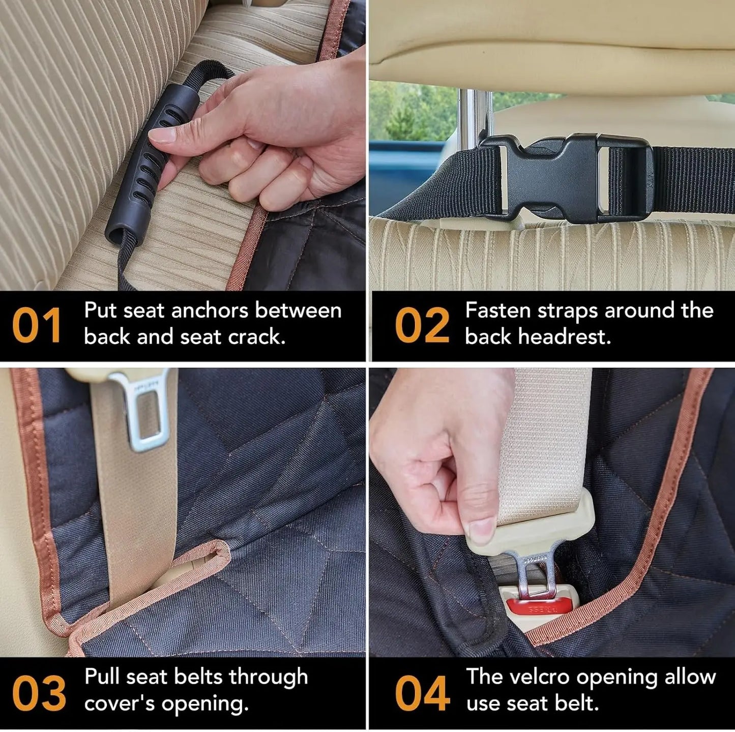 Dog Car Seat Cover, Waterproof Non-Slip