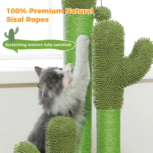Cactus Cat Scratching Post Interactive Dangling Ball