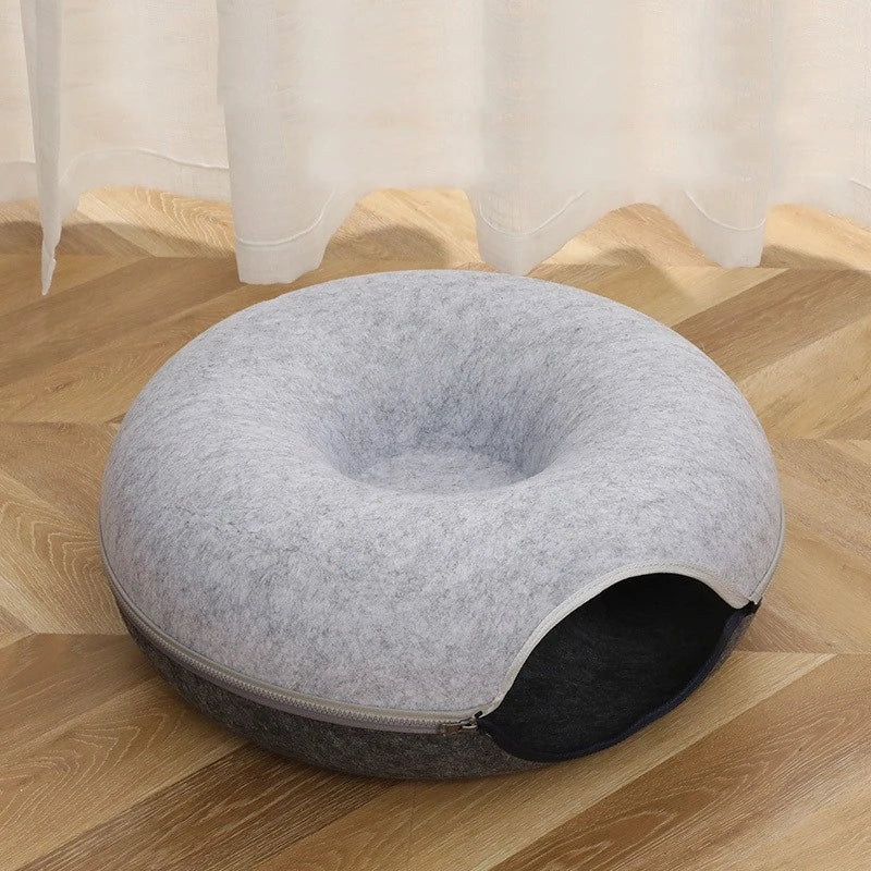 Donut Cat Bed Interactive Game Toy Tunnel