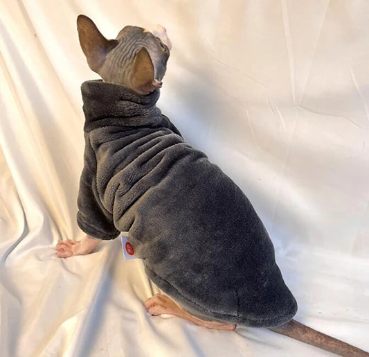Warm Velvet Hairless Cat Winter Turtleneck