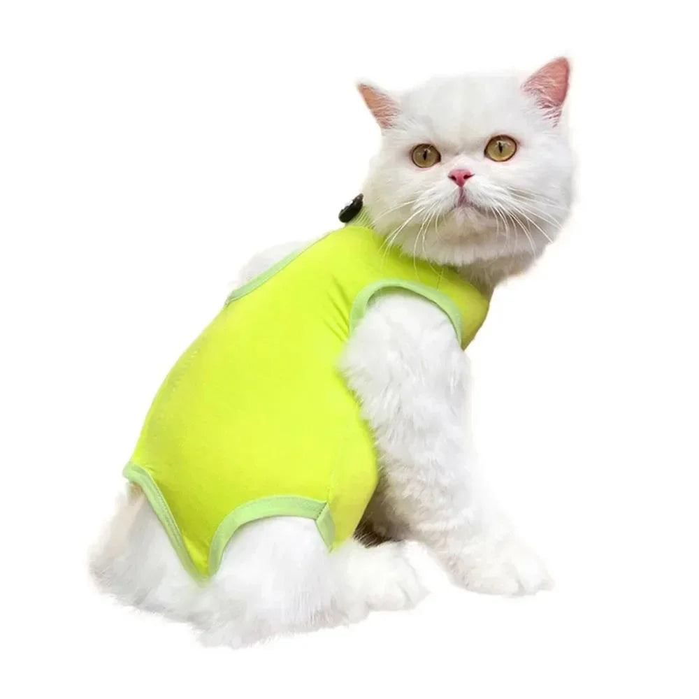 Highly Elastic Adjustable Cat Neutering Recovery Clothes for Post-surgery