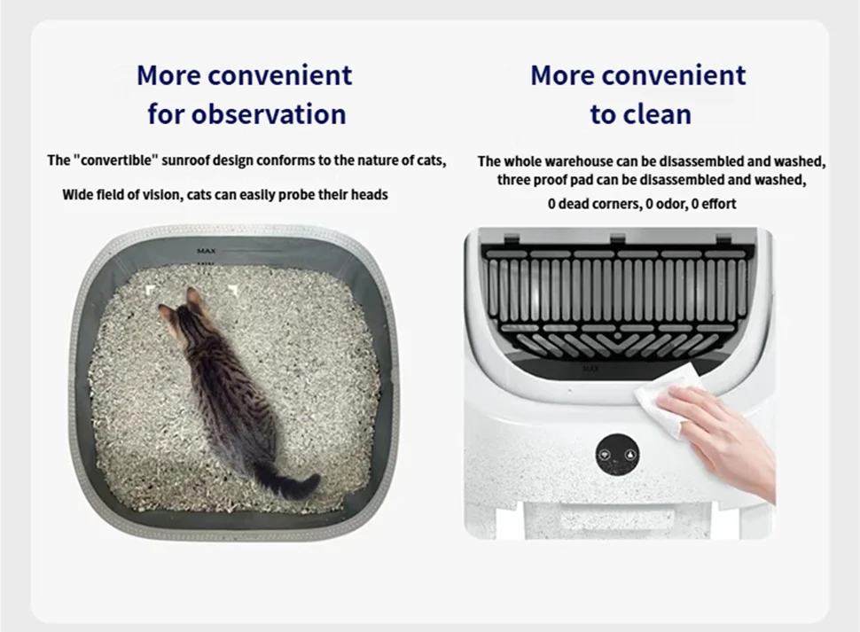 Large Capacity Self Cleaning Cat Litter Box