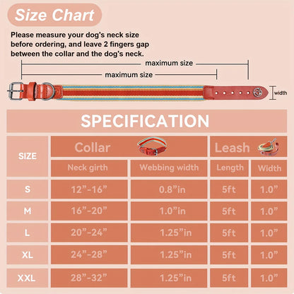 Adjustable Dog Collar and Leash Set