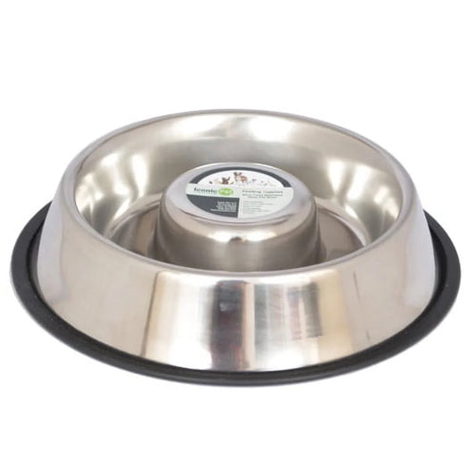 Slow Feed Stainless Steel Bowl Non-Skid