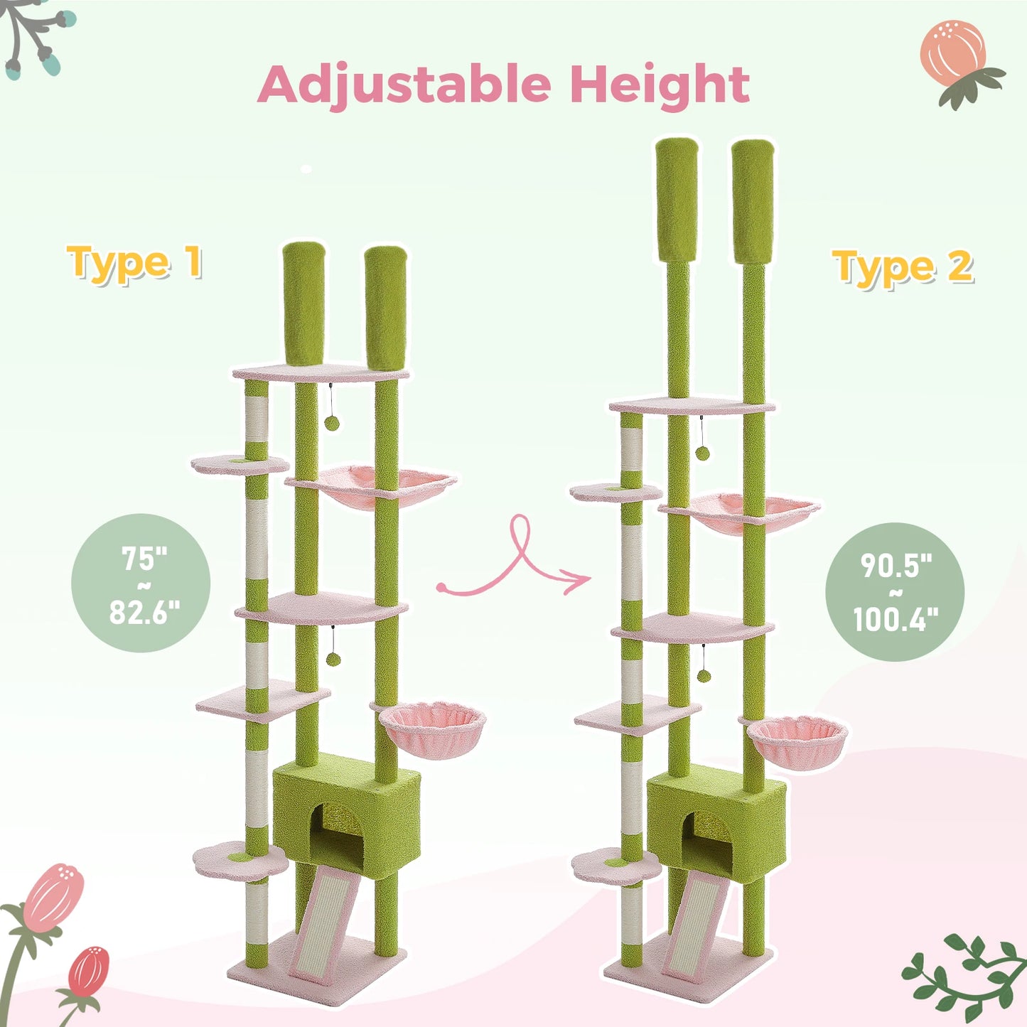 Cactus Tower Adjustable Height/Condo/Hammock/Scratching Post