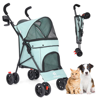 Pet Stroller/4 Wheels/Brakes/Storage