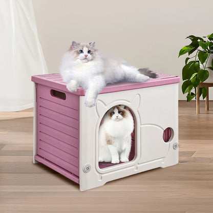 Outdoor Cat House Rainproof Cozy Nest Room