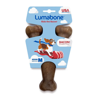 Durable Wishbone Dog Chew with Real Bacon Flavor
