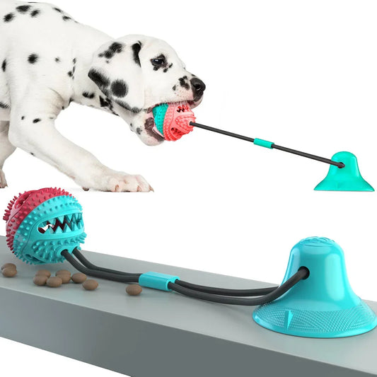 Silicon Suction Cup Tug Interactive Dog Ball Toy
