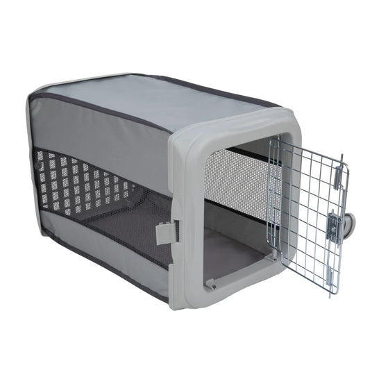 Portable Travel Crate with Metal Gate Mesh Ventilation