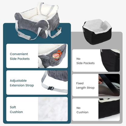 Plush Booster Seat with Non-Slip Bottom, Safety Leash