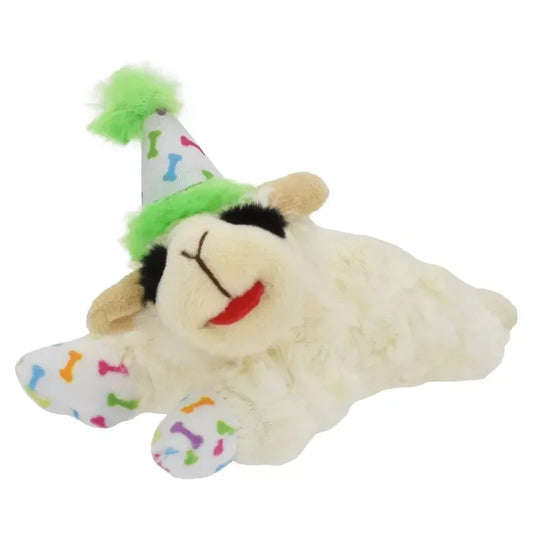 Birthday Lamb Chop Dog Toy Plush Squeaky