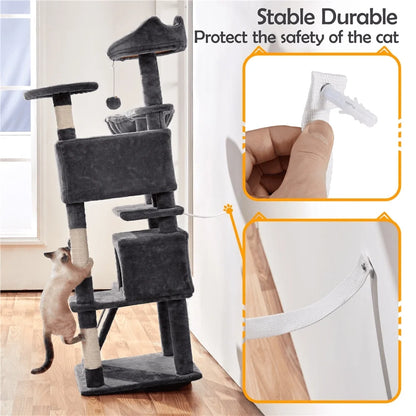 Multi-Level Cat Tree Tower Scratching Posts Condos