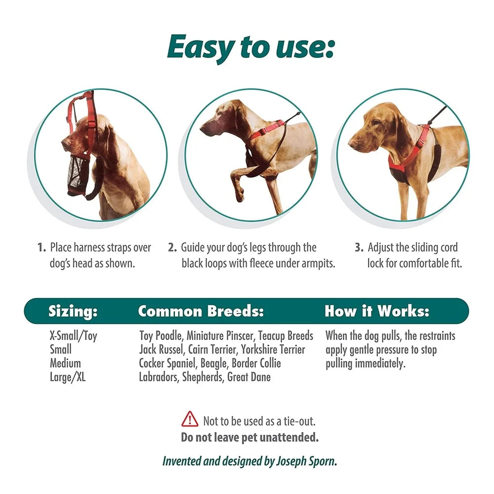 Non-Pulling Dog Harness with Built-in Storage Pouch