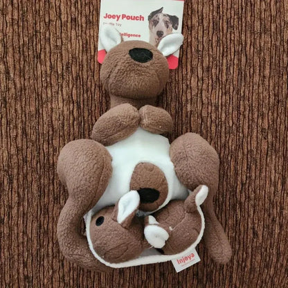 Interactive Kangaroo with Squeaker & Treat Pouch
