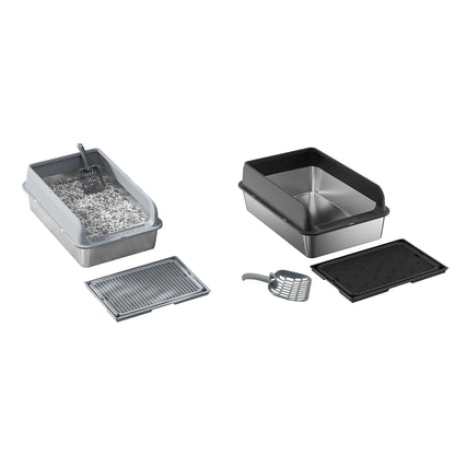 Stainless Steel Litter Box, Litter Mat, Scoop Included