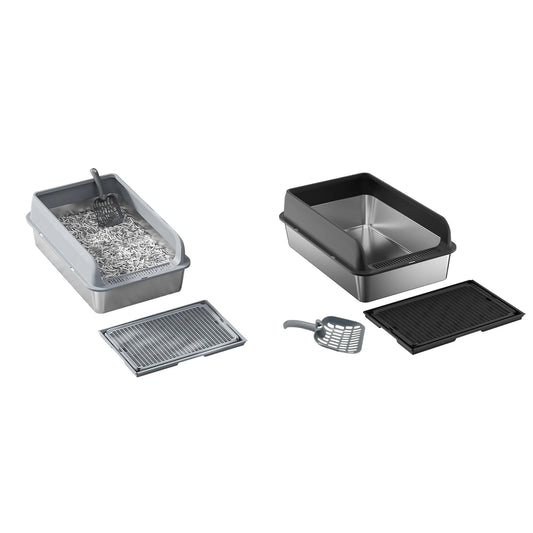 Stainless Steel Litter Box, Litter Mat, Scoop Included