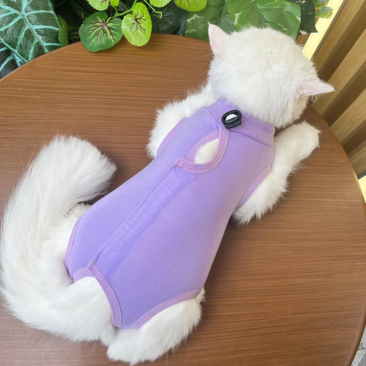 Highly Elastic Adjustable Cat Neutering Recovery Clothes for Post-surgery