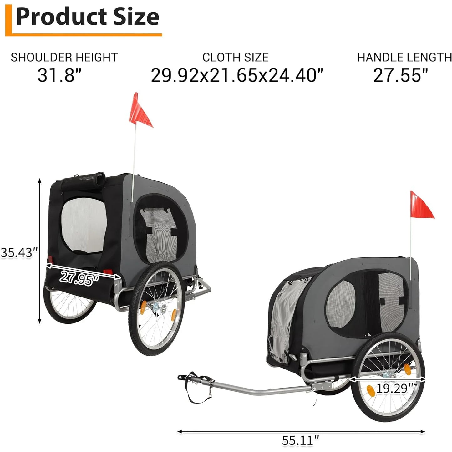 Dog Bike Trailer/Universal Bicycle Coupler/Folding/Water Resistant