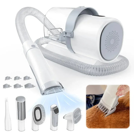 Dog Grooming Kit, 2.5L Pet Hair Vacuum, 5-In-1 Electric Clippers