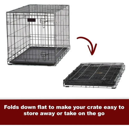42-Inch Heavy-Duty Dog Crate/Double Door/Large Breeds