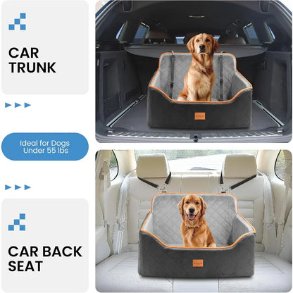 Portable Dog Car Seat 2 Safety Straps, Waterproof Padding