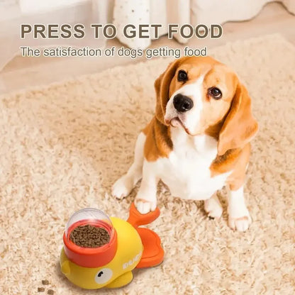 Interactive Pet Automatic Food Treat Dispenser Duck