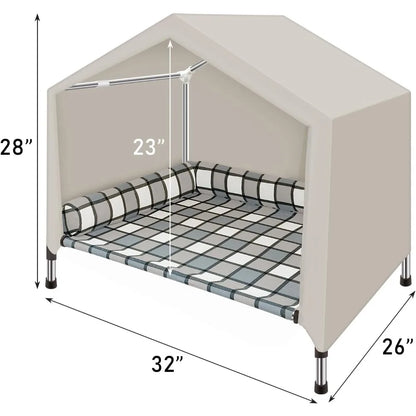 Weatherproof 2-in-1 Indoor Outdoor Cot with Canopy Cooling Portable