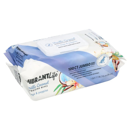 Jumbo Dog Deodorizing Wipes Moisturizing Aloe Gentle