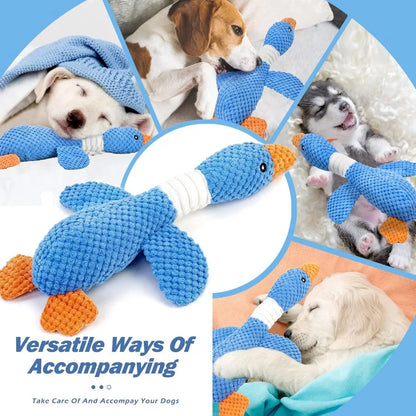 Goose Dog Toy for Aggressive Chewers Crinkle Squeaky