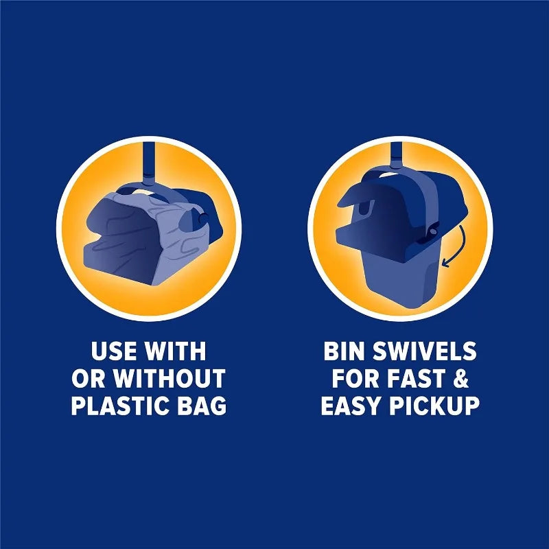 Pooper Scooper Swivel Bin & Rake Black