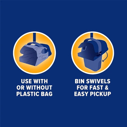 Pooper Scooper Swivel Bin & Rake Black