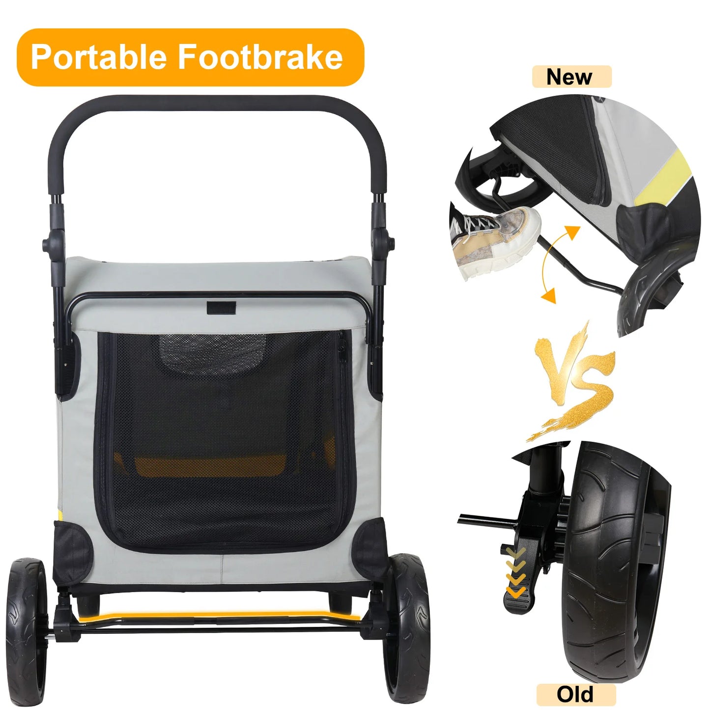 Premium Dog Stroller/4 Wheel/Foldable