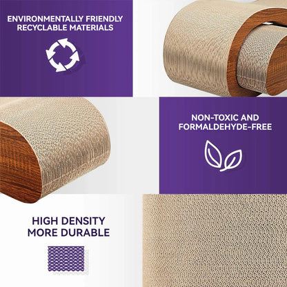 2 in 1 Cat Scratcher Cardboard Lounge Bed Durable Board