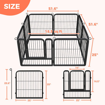 Heavy Duty Puppy Exercise Pen for Yard, RV Camping 8pc