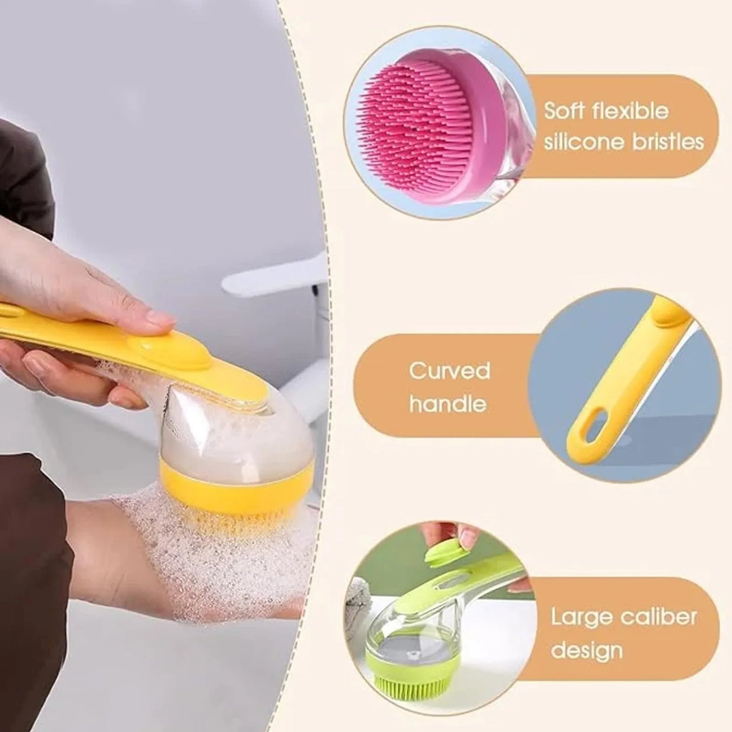 Multifunctional Liquid Shampoo Brush Head Cleaning Massage
