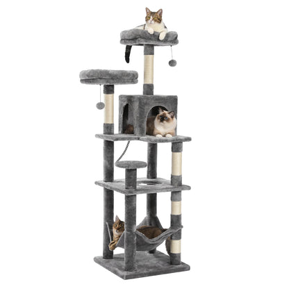Multi-Level Cat Tree, Scratching Posts, Cozy Hammock
