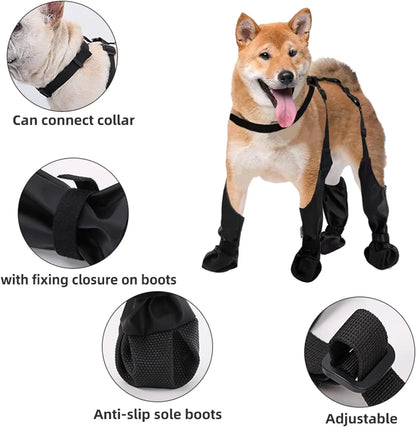 Small Medium Large Dogs Suspender Boots Waterproof