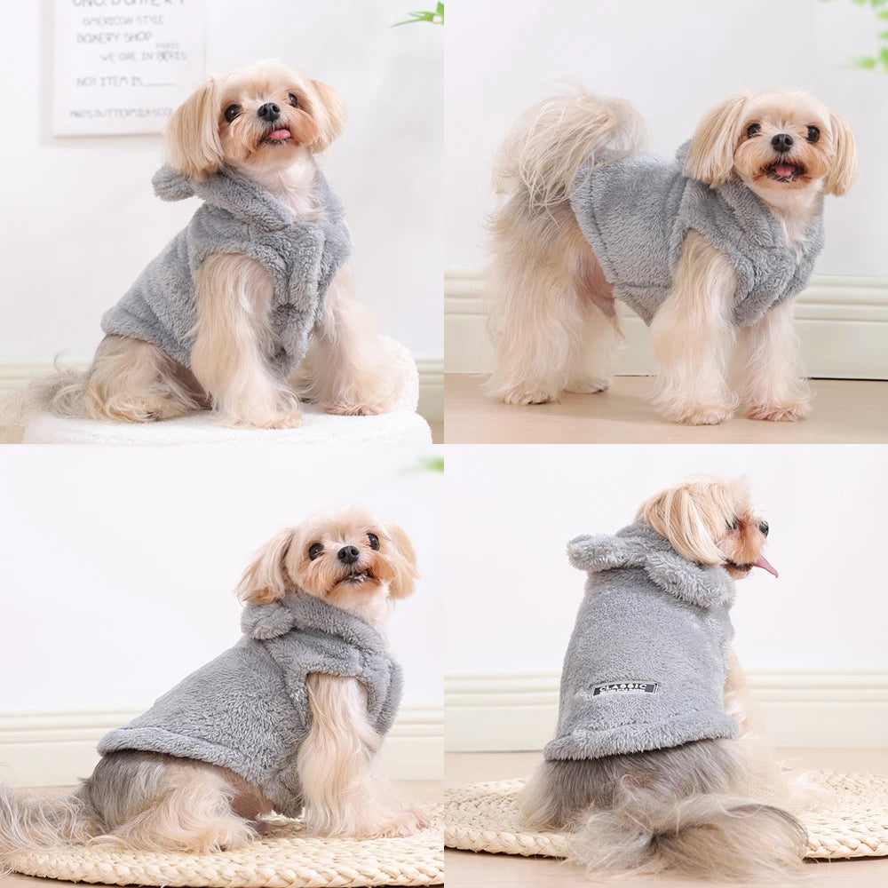 Soft Fleece Pet Cute Hoodie Coat Hooded Jacket