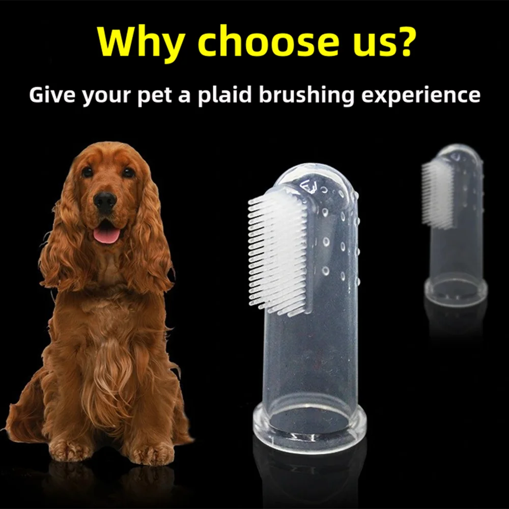 Pet Silicone Finger Toothbrush Cats Dogs