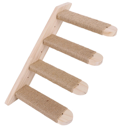 Wooden Climbing Ladder Wall Mounted Cat Perch Shelves