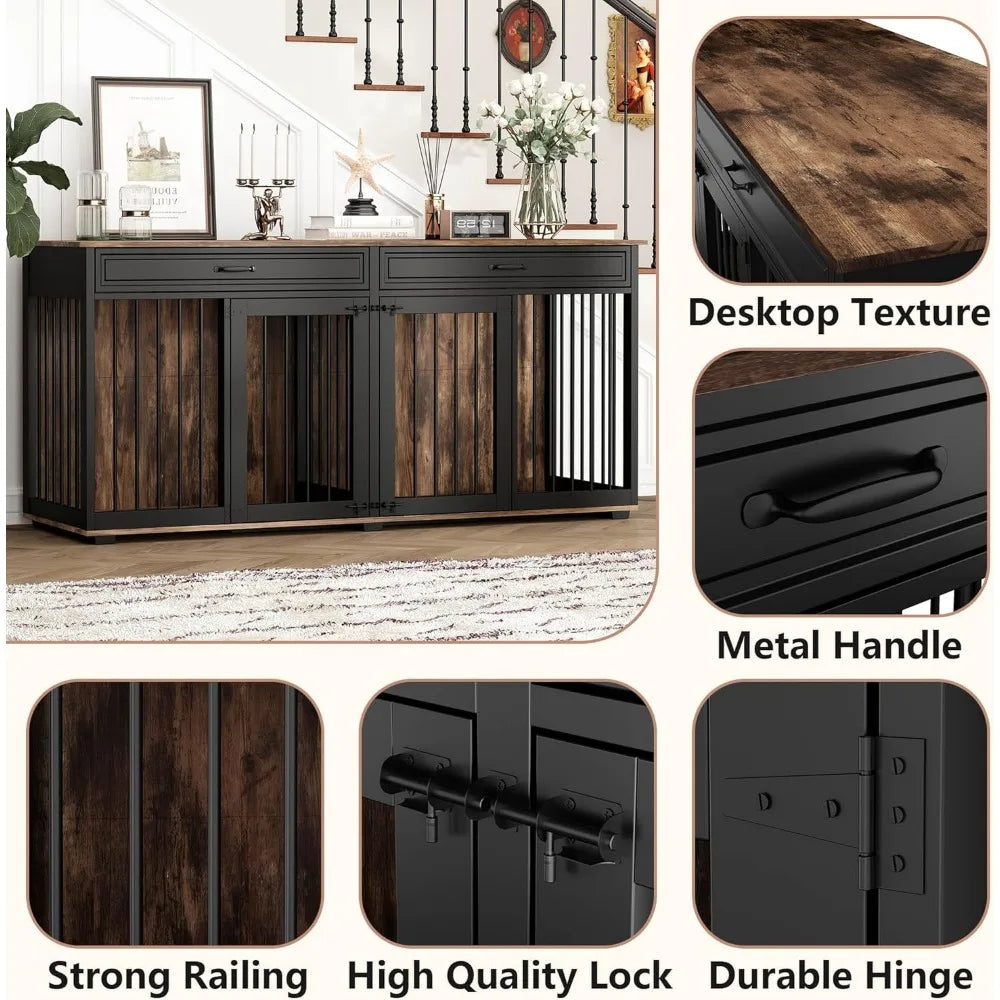 Furniture for 2 Dogs, 72.5" Indoor Heavy Duty