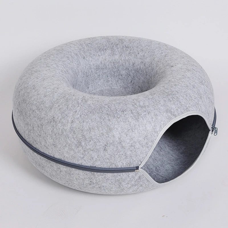 Donut Cat Bed Interactive Game Toy Tunnel