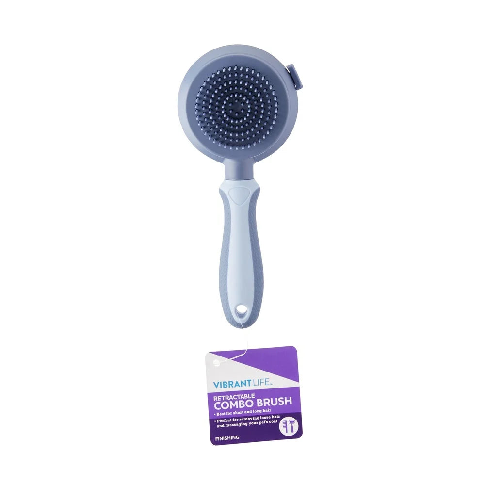 Retractable Combo Brush Dual-Sided Self-Cleaning Ergonomic Handle