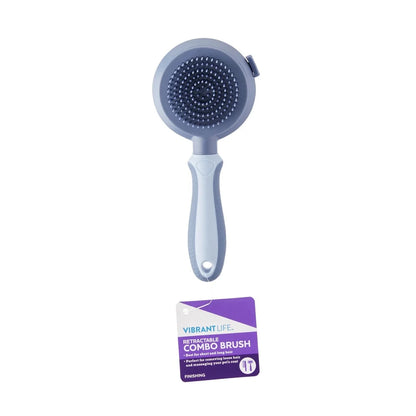 Retractable Combo Brush Dual-Sided Self-Cleaning Ergonomic Handle