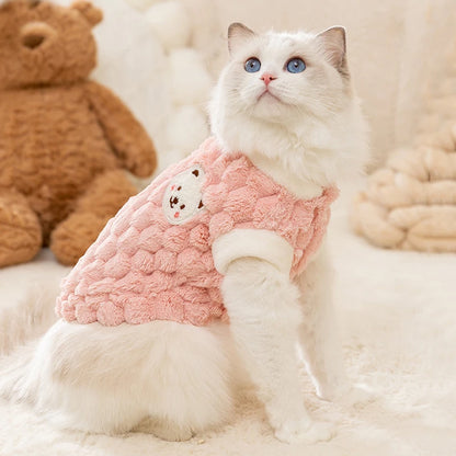 Cat Puppy Button Jacket Warm Winter Pet Clothes