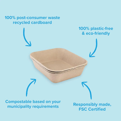 Disposable Cat Litter Box, Sustainable, Clean - Large, 6-Pack