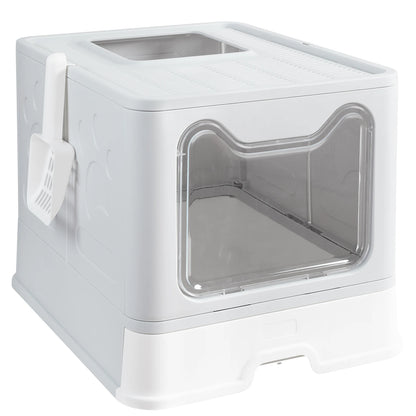 XXL Large Foldable Cat Litter Box Front Entry