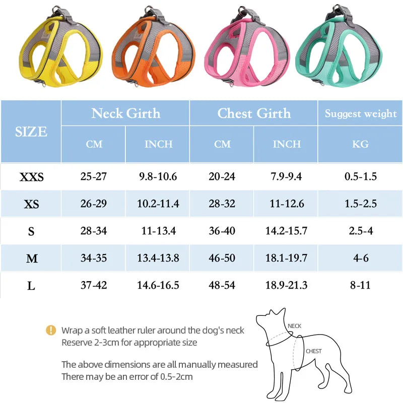 Dog Harness Adjustable With Leash